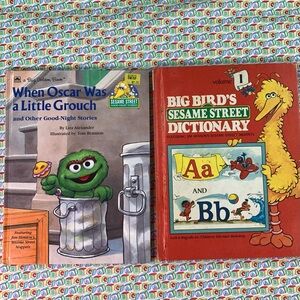 Sesame Street 2 book set - Bedtime Stories and A-B Dictionary.
